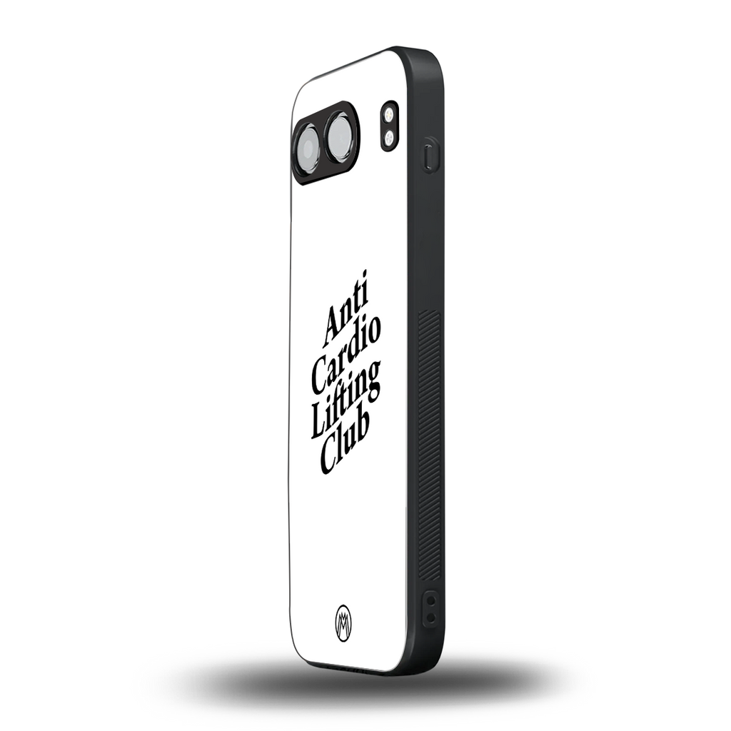 anti cardio lifting club back phone cover | glass case for oneplus nord 4