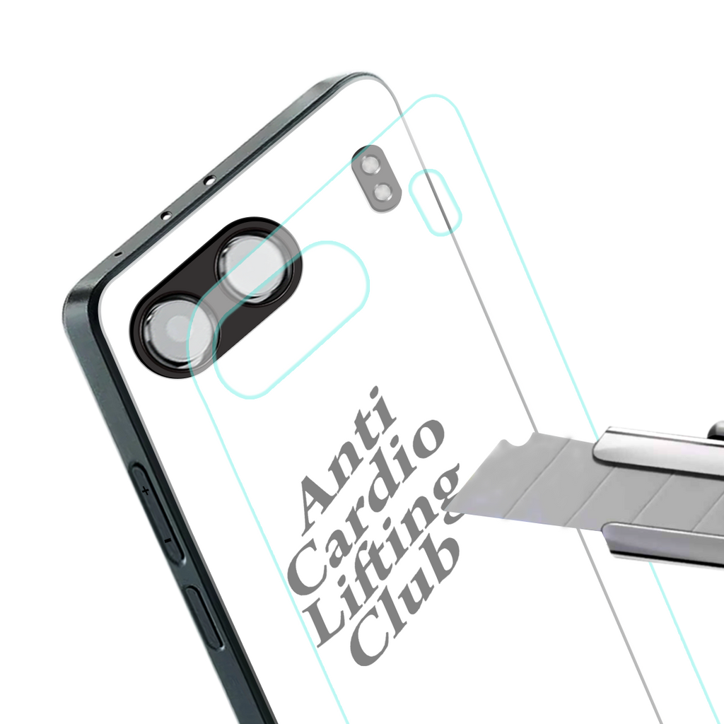 anti cardio lifting club back phone cover | glass case for oneplus nord 4