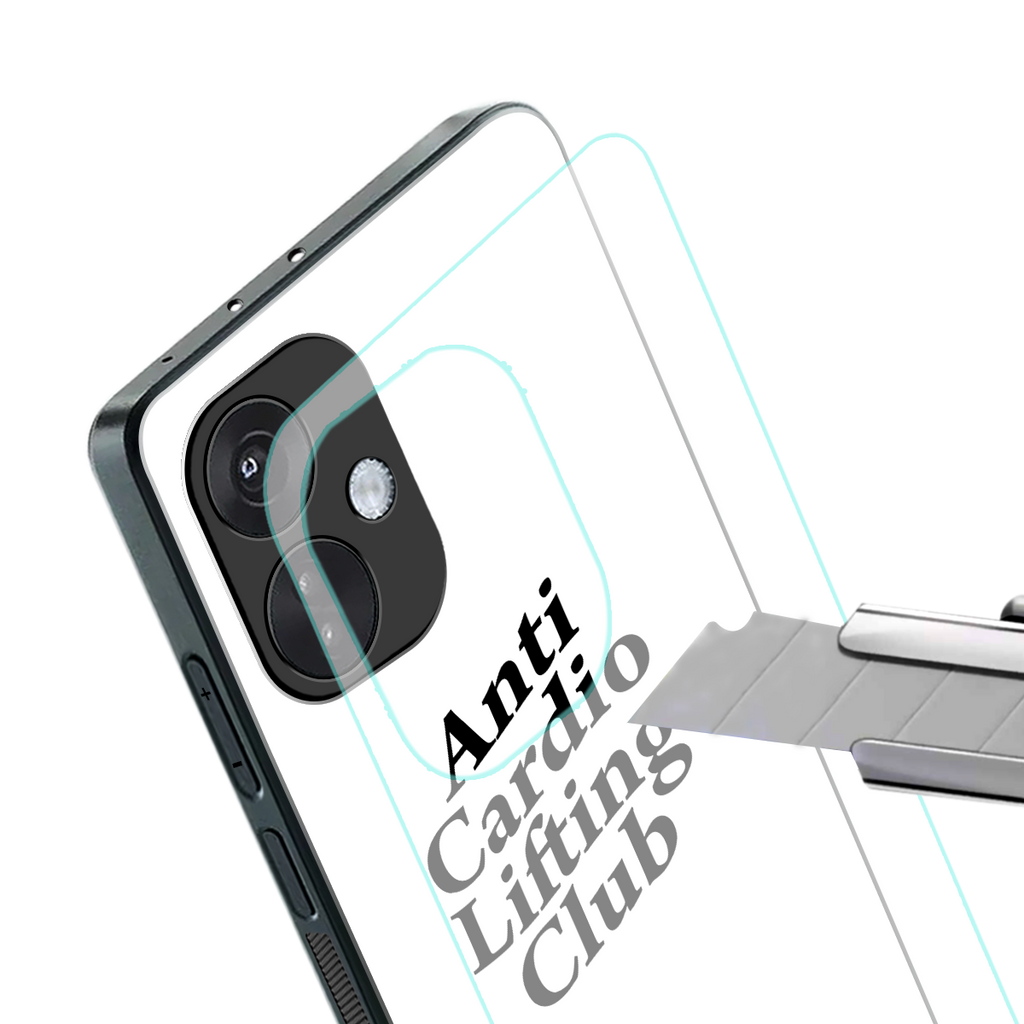 anti cardio lifting club back phone cover | glass case for oneplus nord ce 3