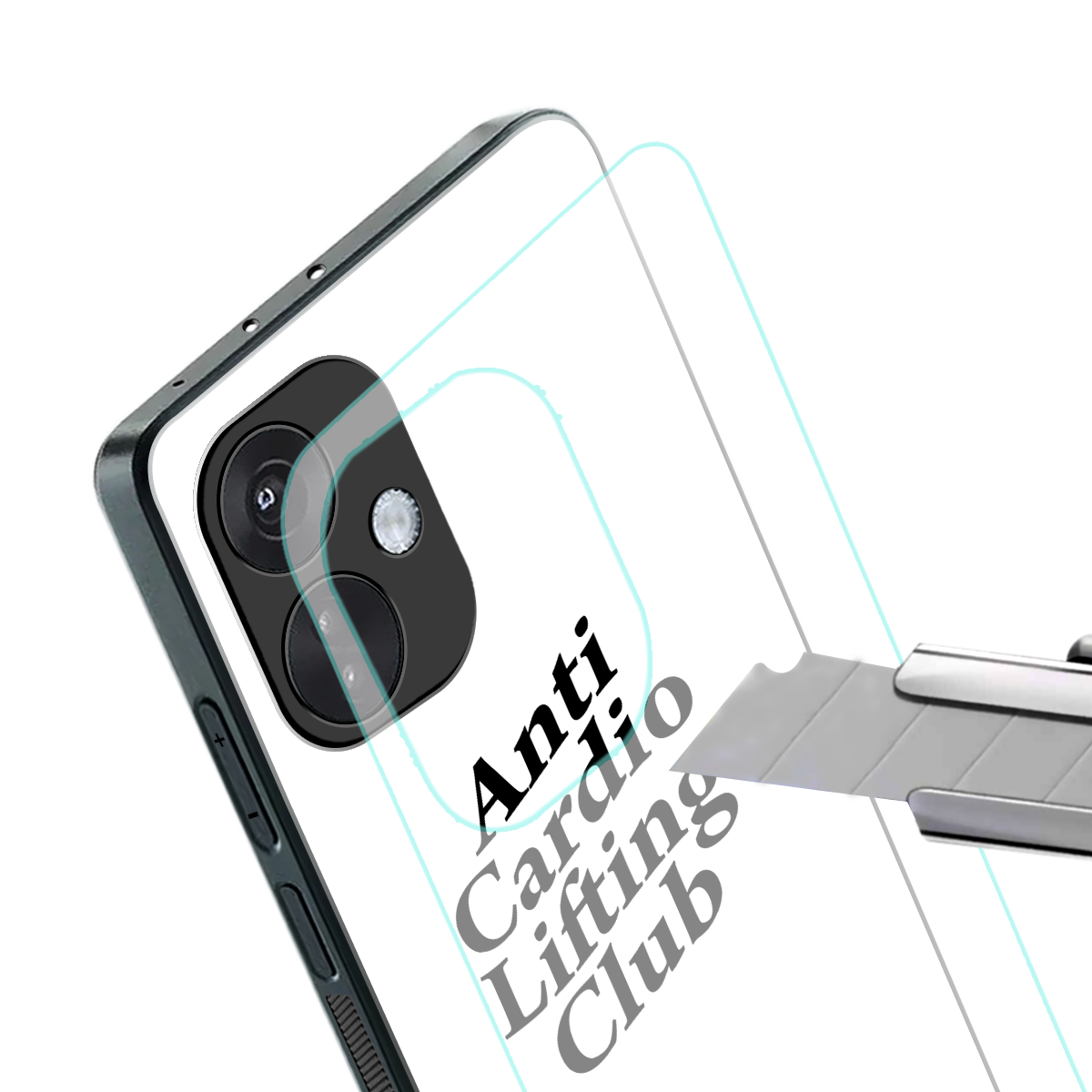 anti cardio lifting club back phone cover | glass case for oneplus nord ce 3