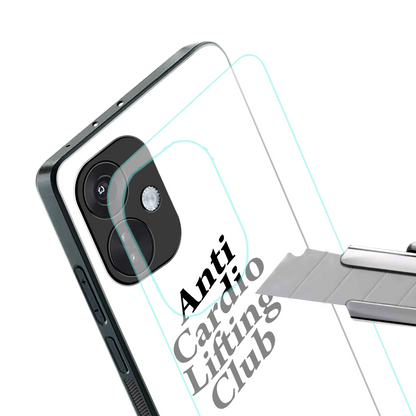 anti cardio lifting club back phone cover | glass case for oneplus nord ce 3