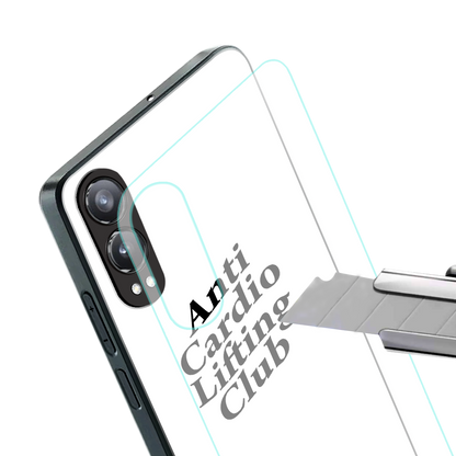 anti cardio lifting club back phone cover | glass case for oneplus nord ce 4 lite