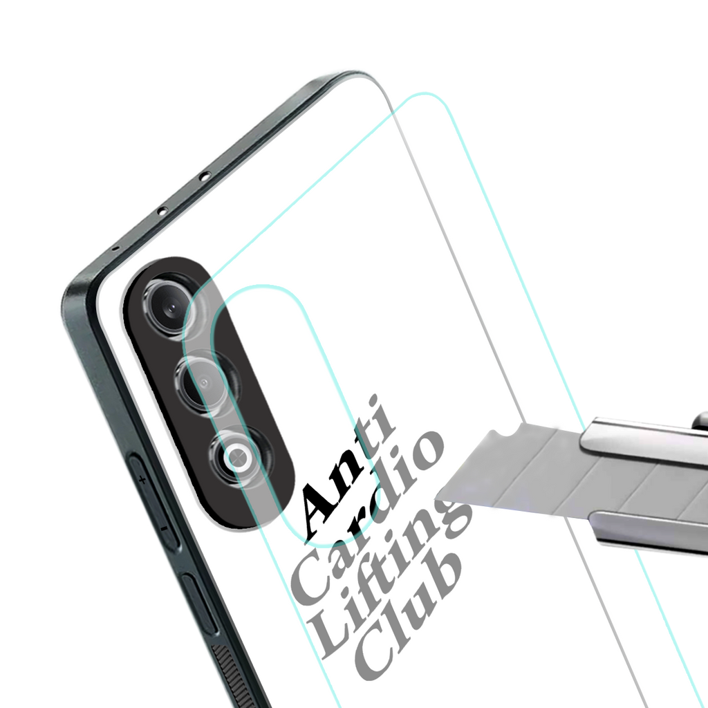 anti cardio lifting club back phone cover | glass case for oneplus nord ce 4