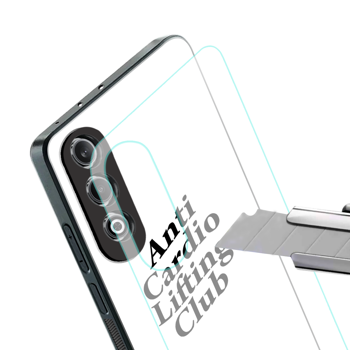 anti cardio lifting club back phone cover | glass case for oneplus nord ce 4