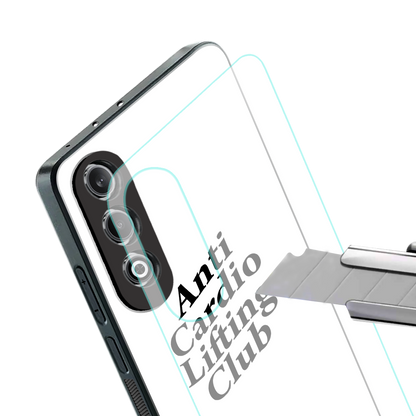 anti cardio lifting club back phone cover | glass case for oneplus nord ce 4