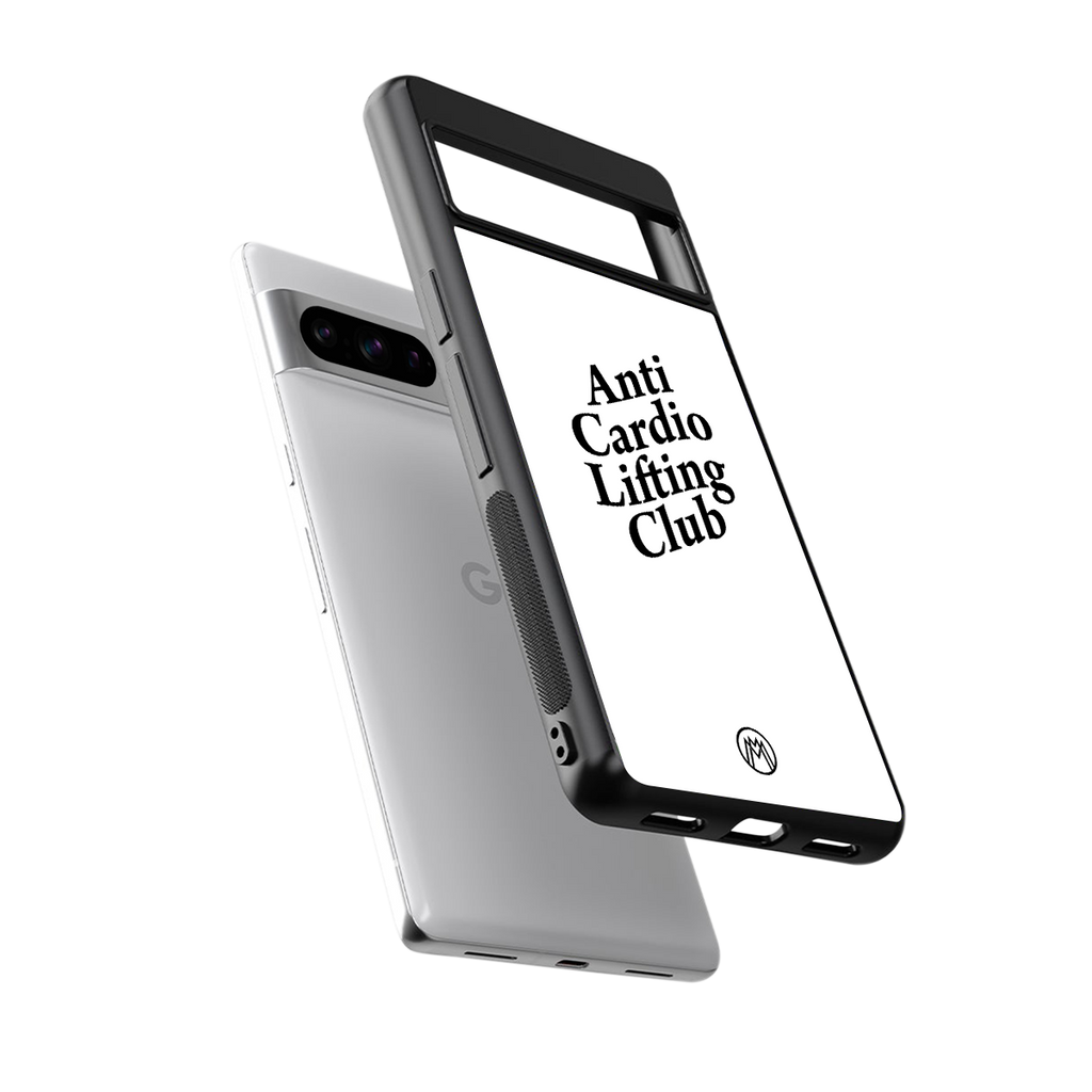 anti cardio lifting club back phone cover | glass case for google pixel 8 pro