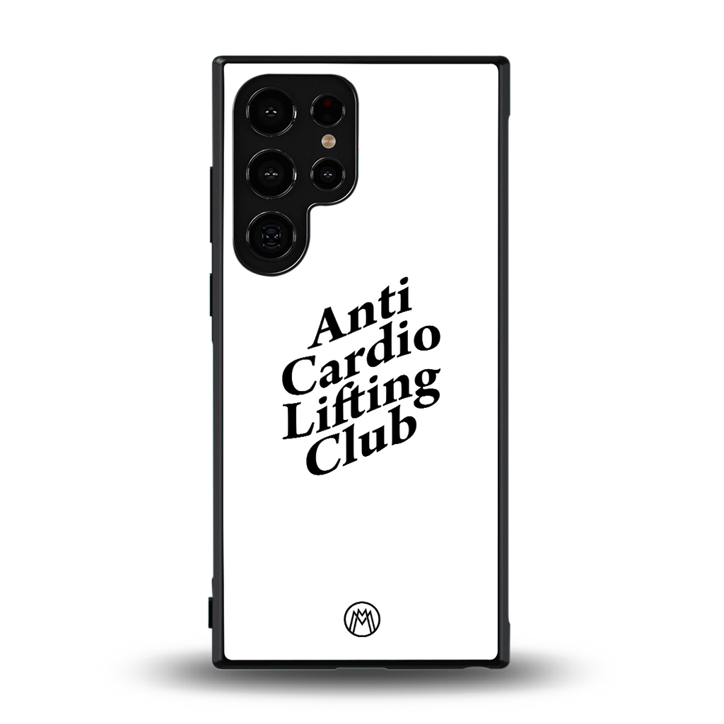 anti cardio lifting club back phone cover | glass case for samsung galaxy s24 ultra