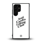 anti cardio lifting club back phone cover | glass case for samsung galaxy s24 ultra