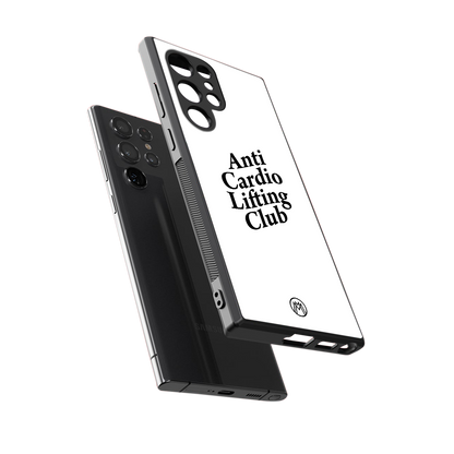 anti cardio lifting club back phone cover | glass case for samsung galaxy s24 ultra