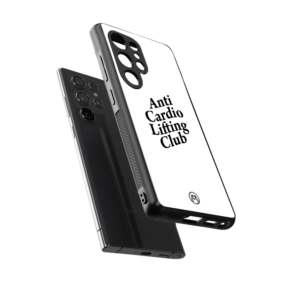 anti cardio lifting club back phone cover | glass case for samsung galaxy s25 ultra