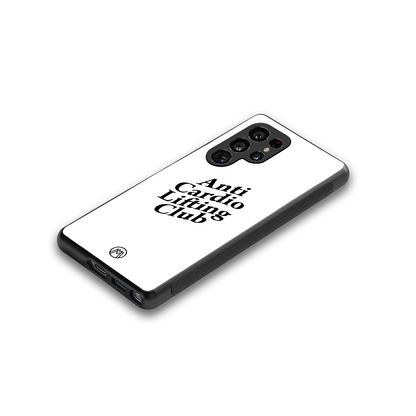 anti cardio lifting club back phone cover | glass case for samsung galaxy s25 ultra