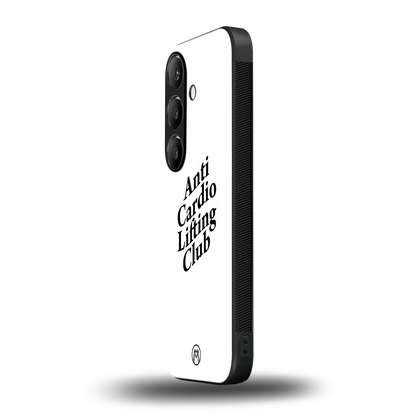 anti cardio lifting club back phone cover | glass case for samsung galaxy s24 fe
