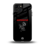anti social black back phone cover | glass case for iphone 13 mini