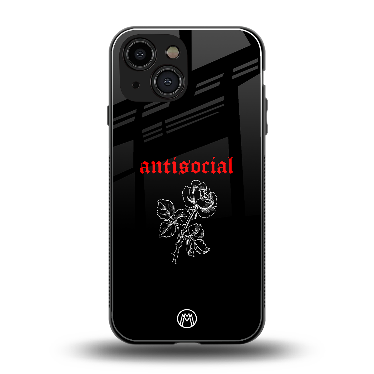 anti social black back phone cover | glass case for iphone 13 mini