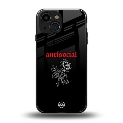 anti social black back phone cover | glass case for iphone 13 mini
