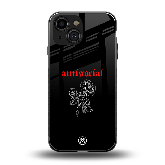 anti social black back phone cover | glass case for iphone 13 mini