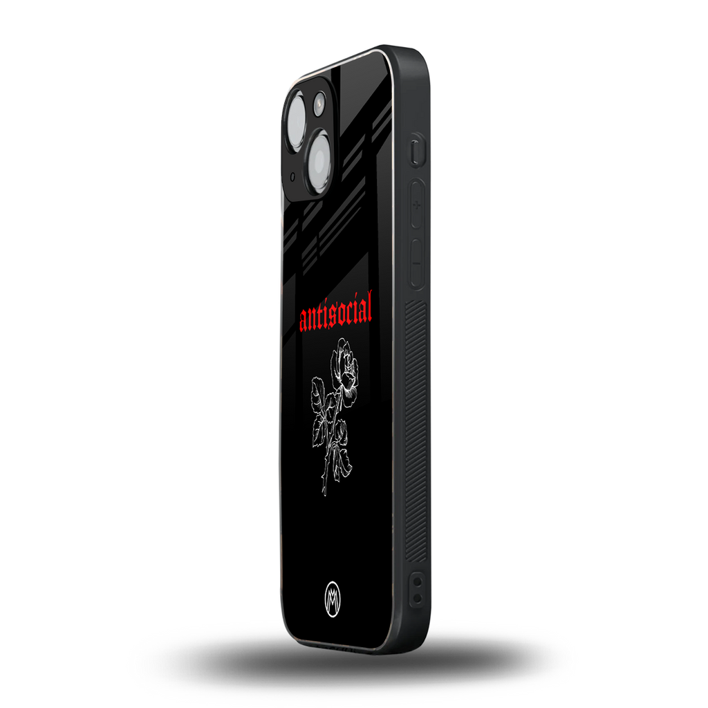 anti social black back phone cover | glass case for iphone 13 mini