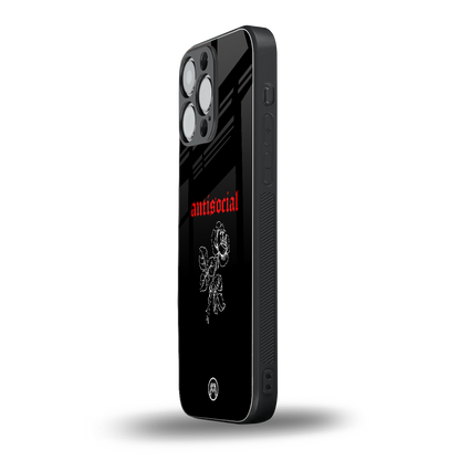 anti social black back phone cover | glass case for iphone 13 pro max