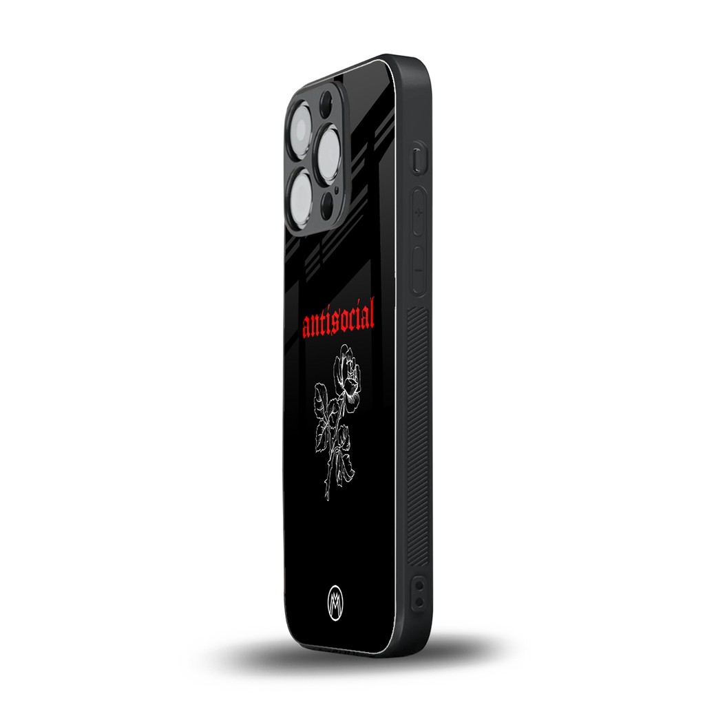 anti social black back phone cover | glass case for iphone 13 pro