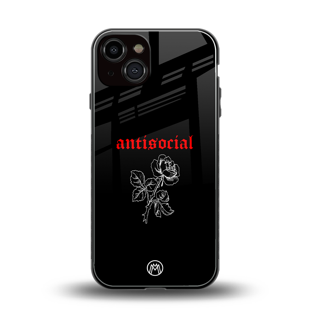 anti social black back phone cover | glass case for iphone 13