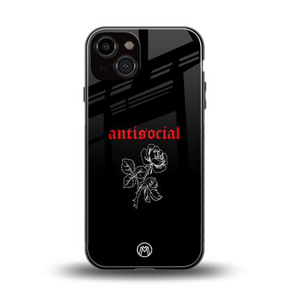 anti social black back phone cover | glass case for iphone 13