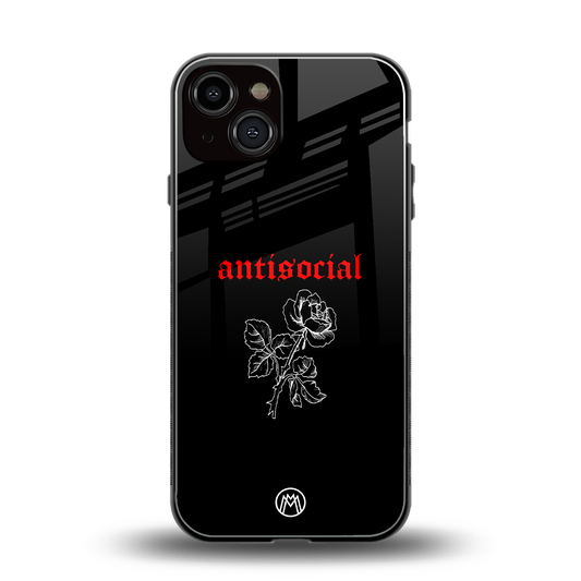 anti social black back phone cover | glass case for iphone 13
