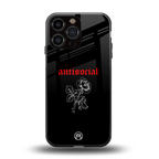 anti social black back phone cover | glass case for iphone 14 pro max
