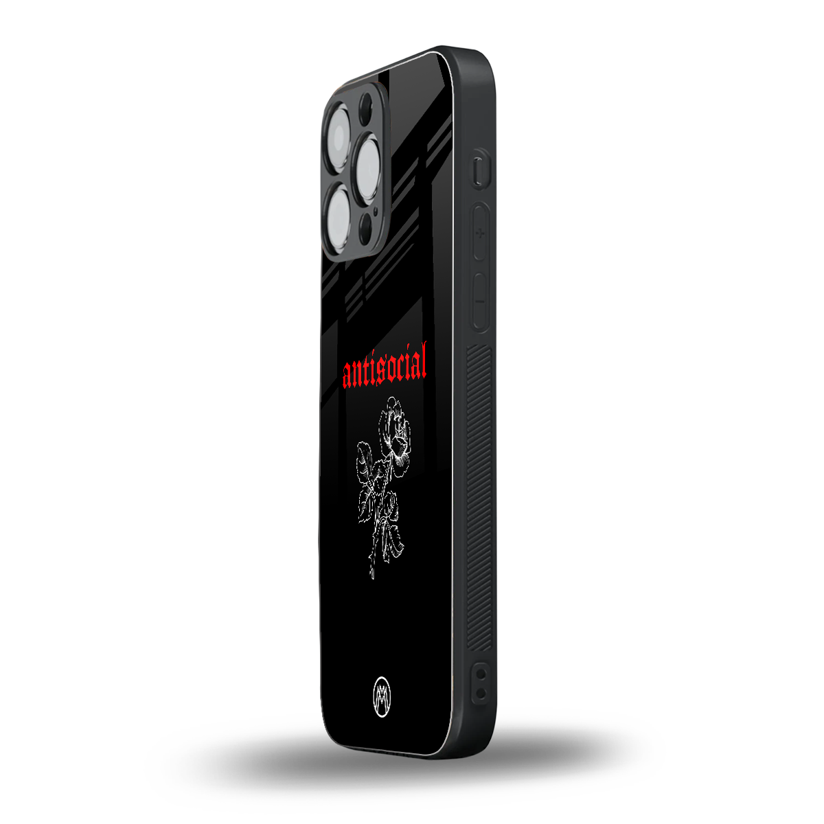 anti social black back phone cover | glass case for iphone 15 pro max