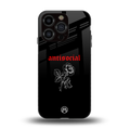 anti social black back phone cover | glass case for iphone 15 pro