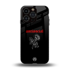 anti social black back phone cover | glass case for iphone 15 pro