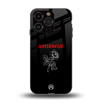 anti social black back phone cover | glass case for iphone 15 pro