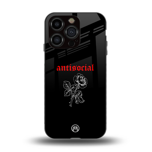 anti social black back phone cover | glass case for iphone 15 pro