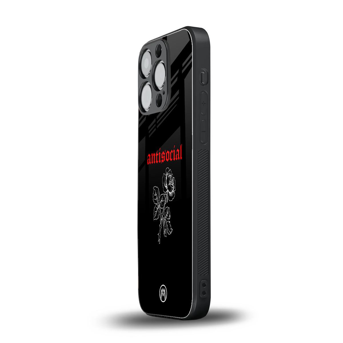 anti social black back phone cover | glass case for iphone 15 pro