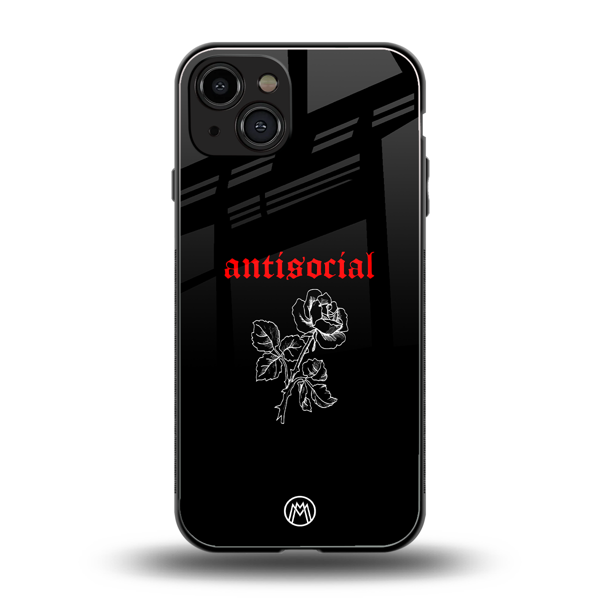 anti social black back phone cover | glass case for iphone 15