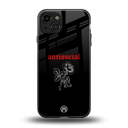 anti social black back phone cover | glass case for iphone 15