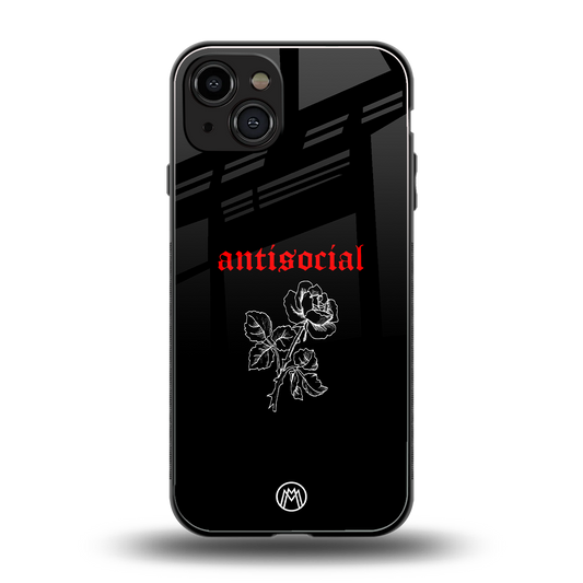 anti social black back phone cover | glass case for iphone 15