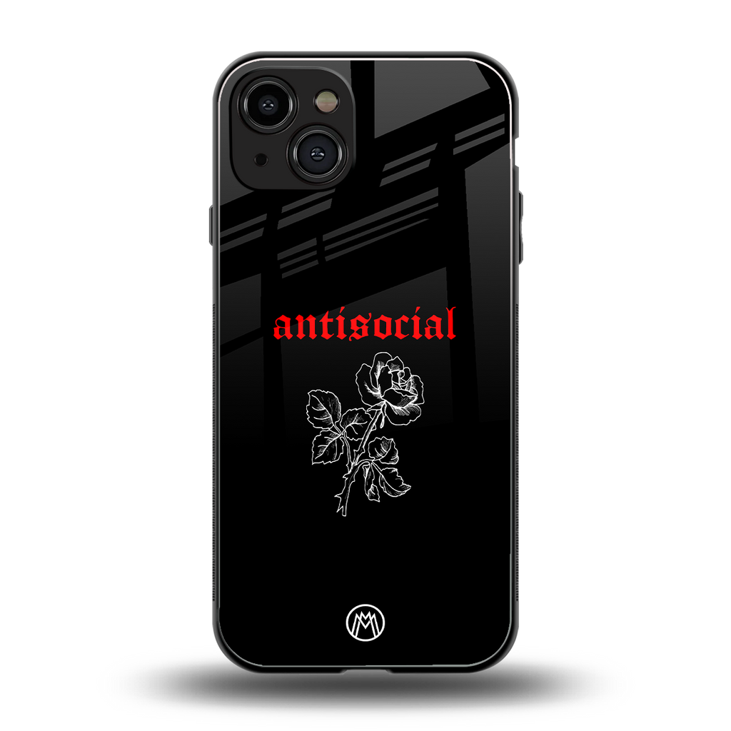 anti social black back phone cover | glass case for iphone 14
