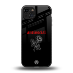 anti social black back phone cover | glass case for iphone 14