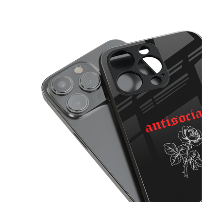 anti social black back phone cover | glass case for iphone 13 pro max