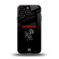 anti social black back phone cover | glass case for iphone 16 pro