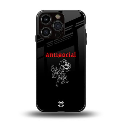 anti social black back phone cover | glass case for iphone 16 pro