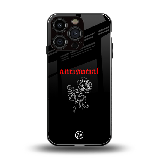 anti social black back phone cover | glass case for iphone 16 pro