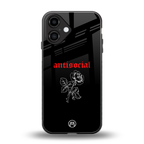 anti social black back phone cover | glass case for iphone 16