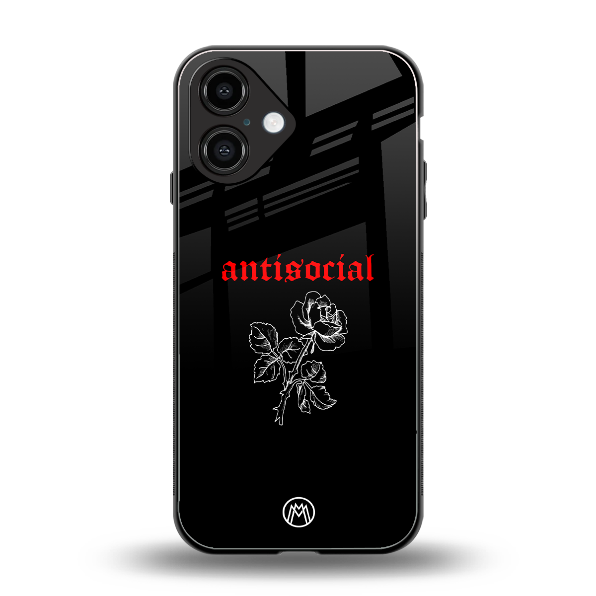 anti social black back phone cover | glass case for iphone 16