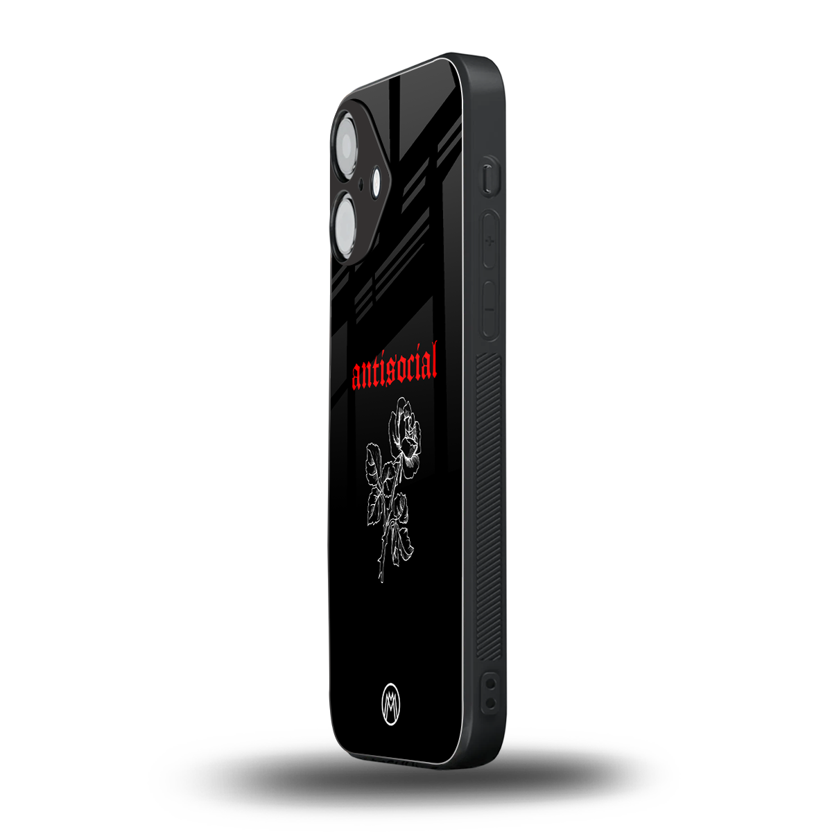 anti social black back phone cover | glass case for iphone 16