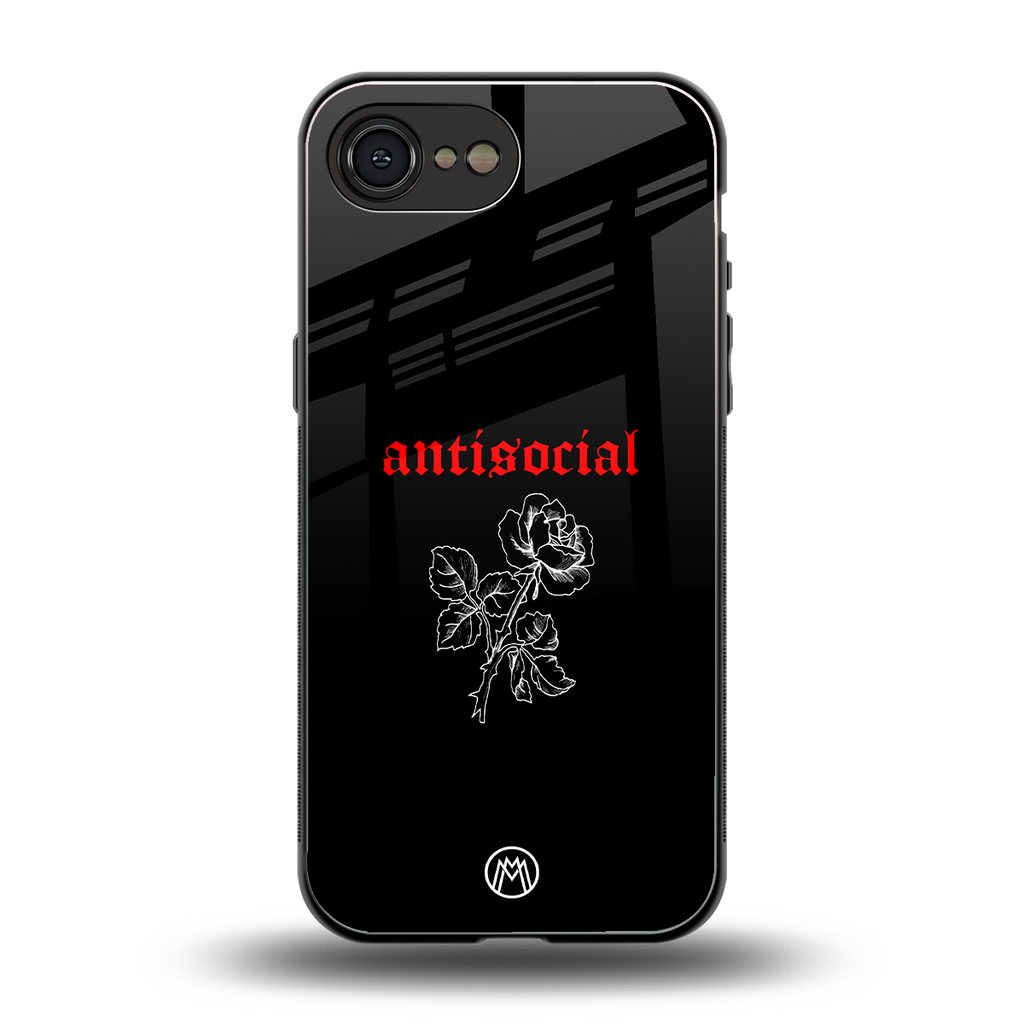 anti social black back phone cover | glass case for iphone 16e