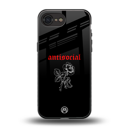 anti social black back phone cover | glass case for iphone 16e