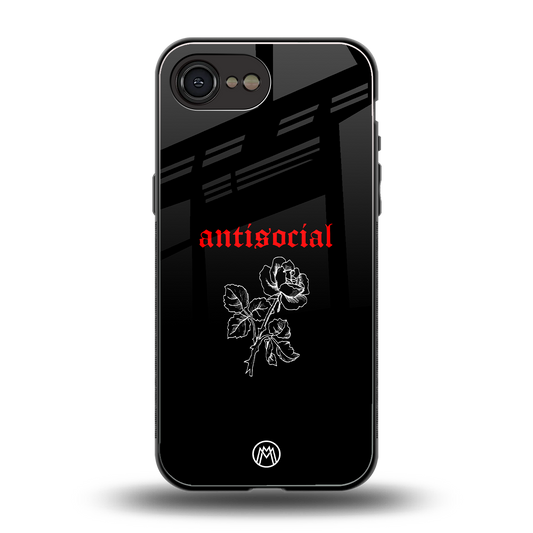 anti social black back phone cover | glass case for iphone 16e