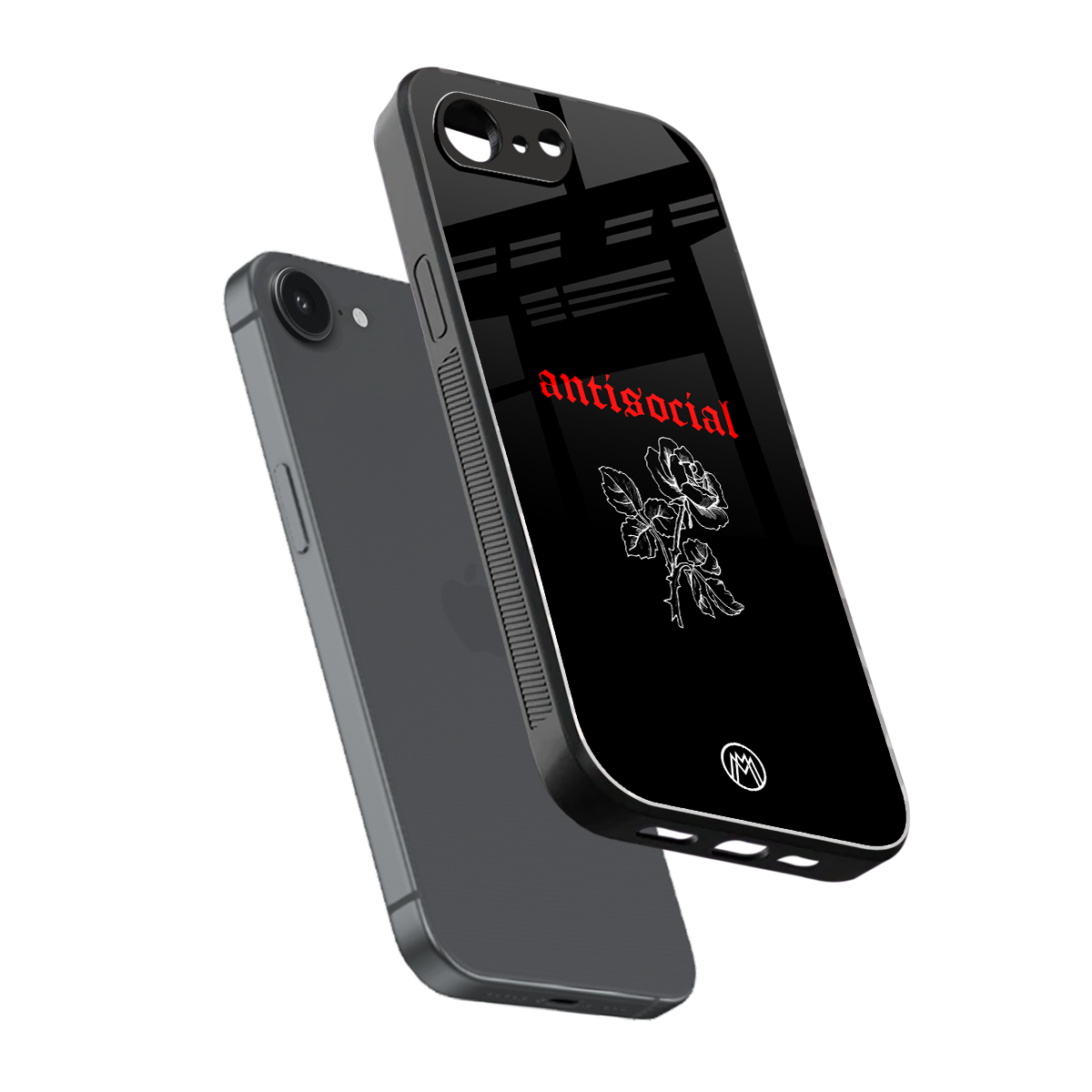 anti social black back phone cover | glass case for iphone 16e
