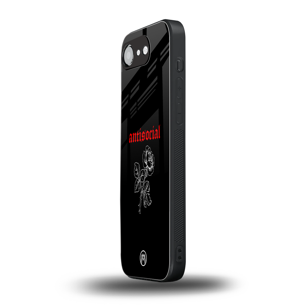 anti social black back phone cover | glass case for iphone 16e